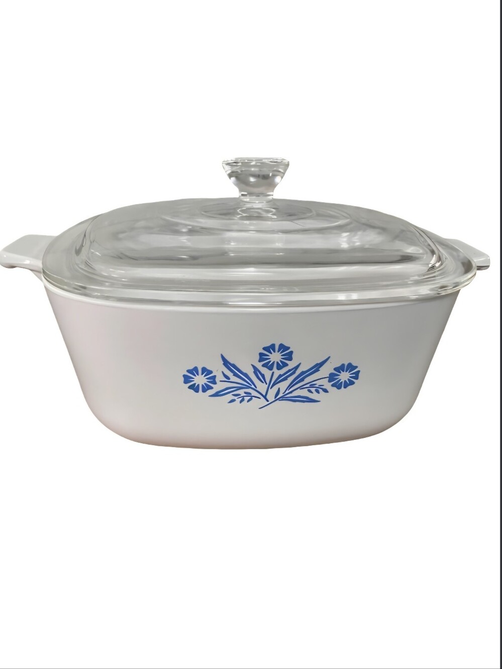 Rare Vintage 1 1/2 QUART Casserole Dish With Lid Blue Cornflower
